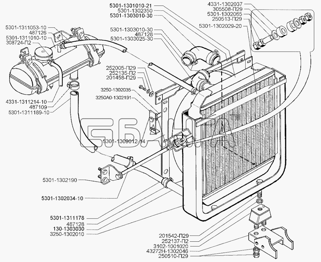 ЗИЛ ЗИЛ-5301 (2006) Схема Система охлаждения дизеля Д-245.9Е2-45
